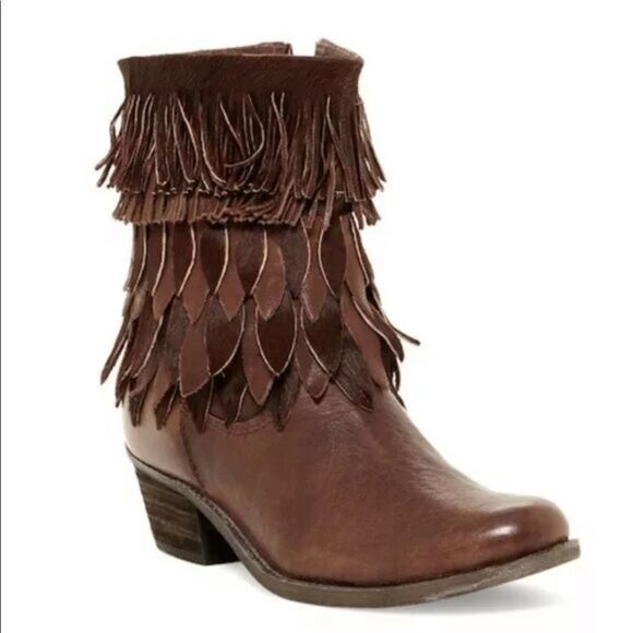 ANTHROPOLOGIE Sheridan Mia Sienna Calf HaiR Fringe - Picture 1 of 5